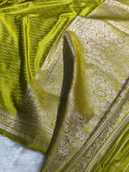 Apple Green Shades Tanchoi Motif Mashru Silk Saree MST-16