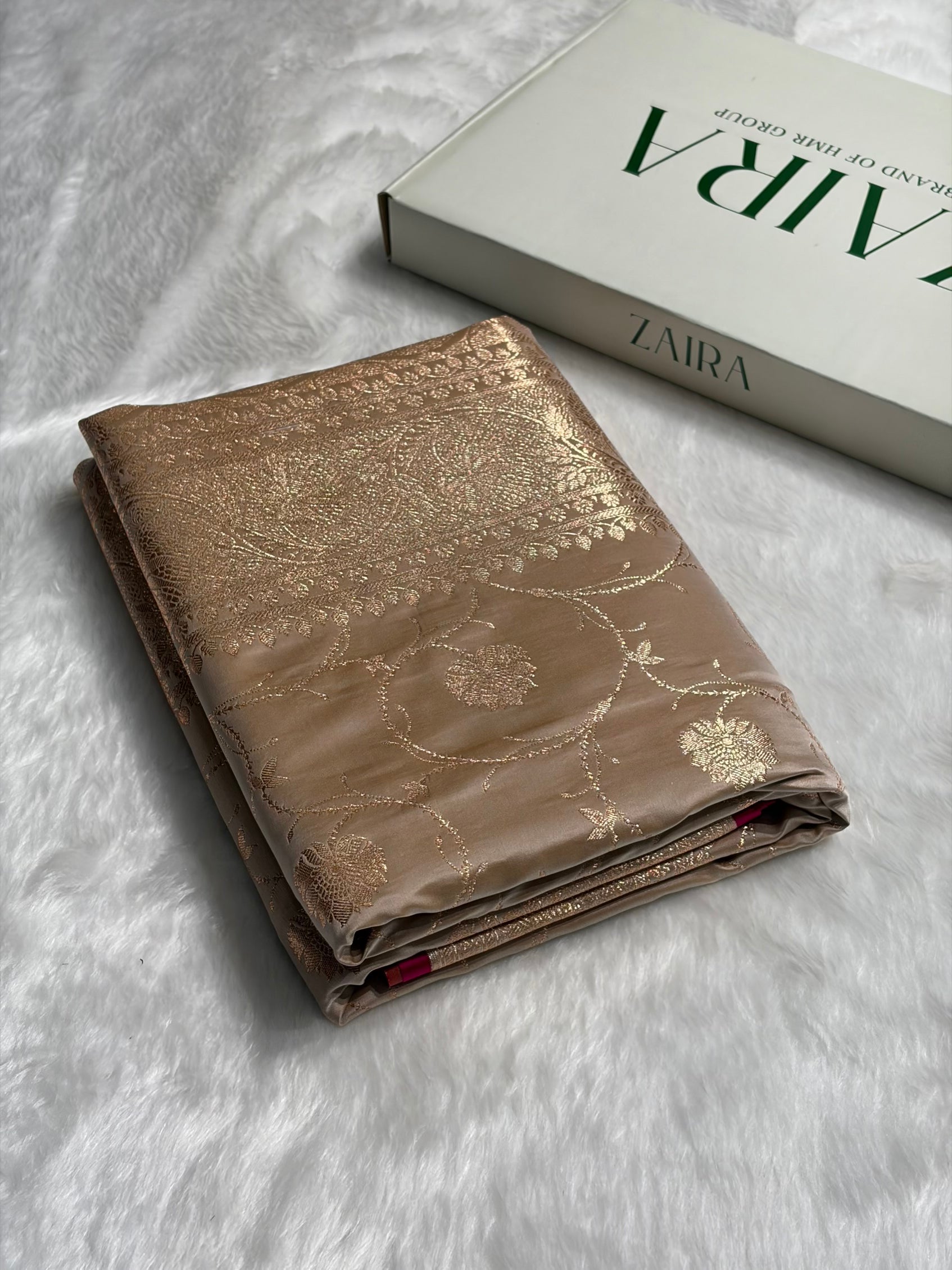 Tusser Banarasi Jaal Satin Katan Silk Saree SK06