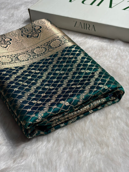 Peacock Banarasi Brocade Soft Katan Silk Saree SKB-01