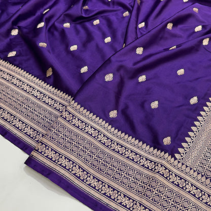 Banarasi Purple Booti Mashru Silk Saree