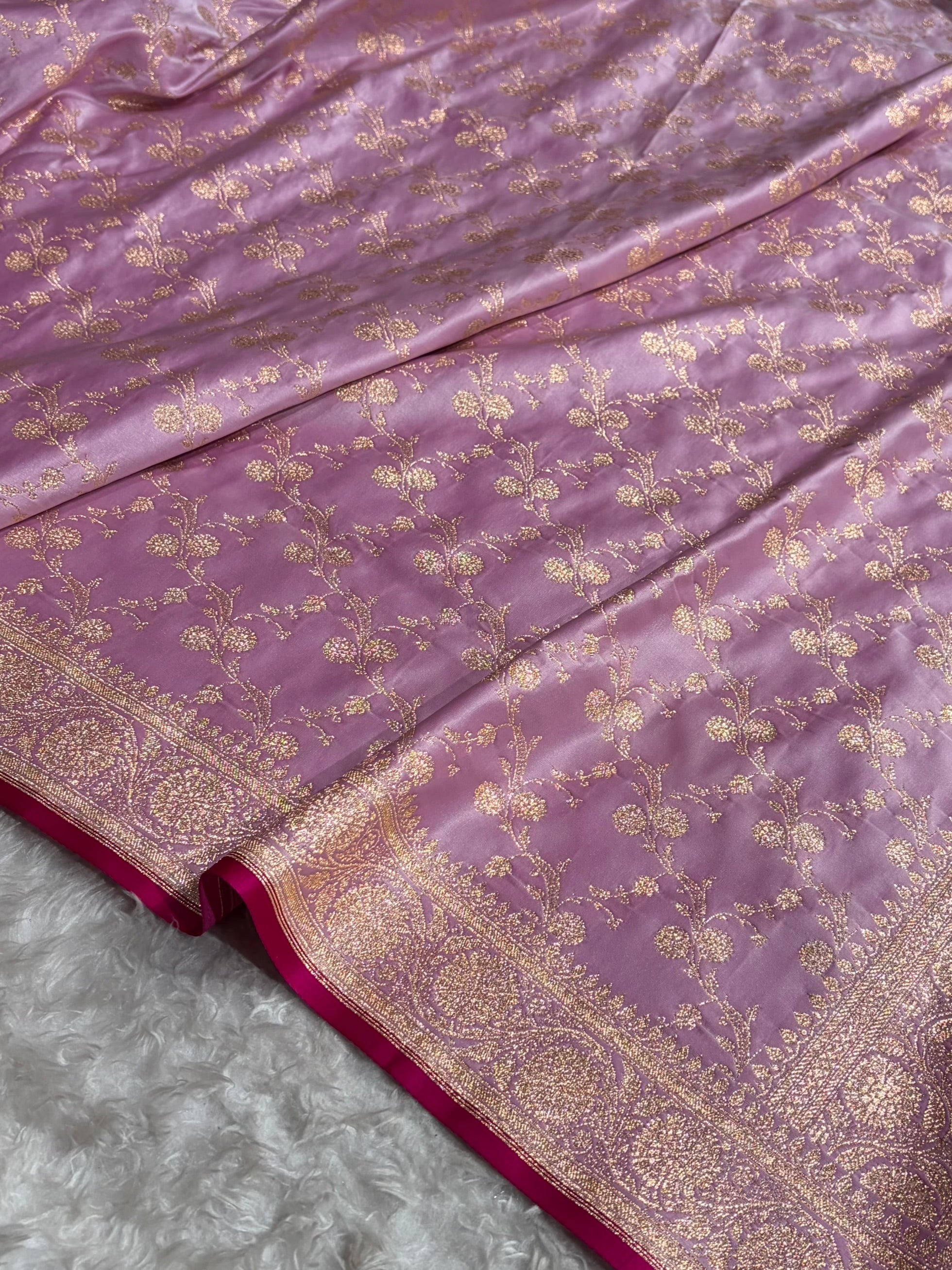 Bananas Lavender Cross Satin Katan Silk Saree SK17