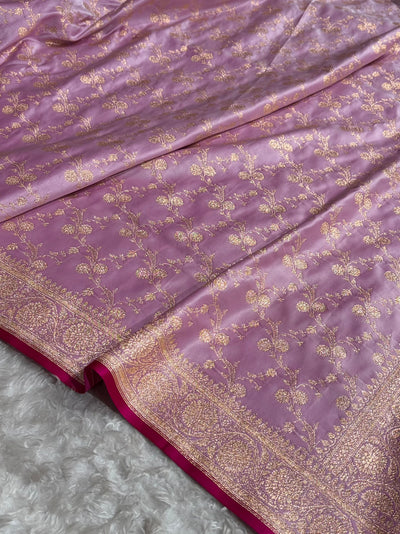 Bananas Lavender Cross Satin Katan Silk Saree SK17