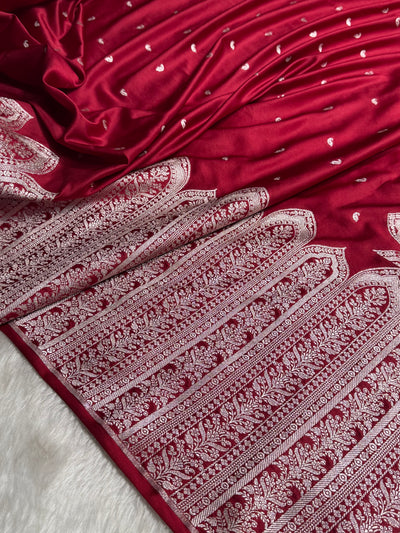Skirt Border Maroon Mashru Silk Saree MCS13