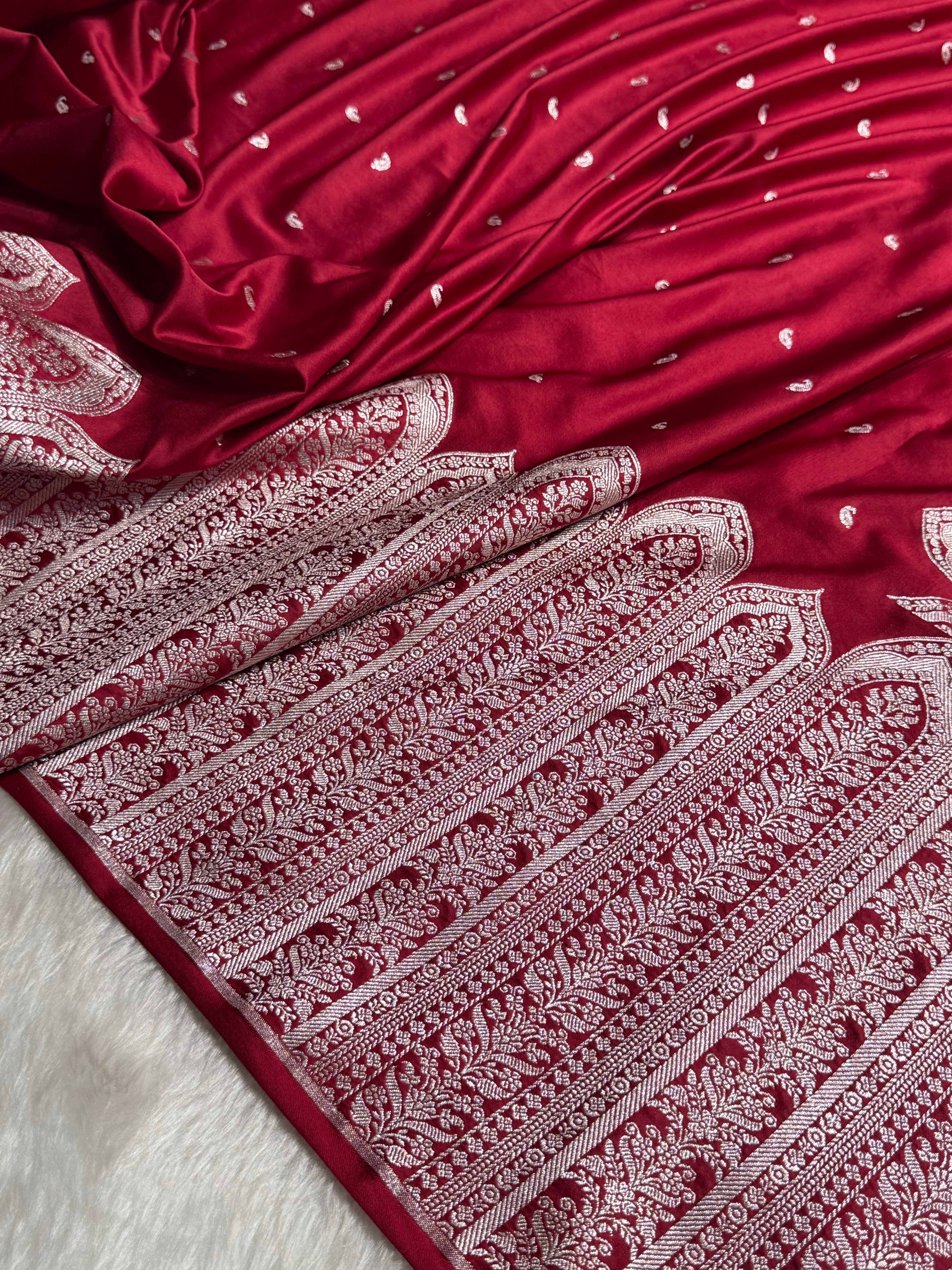 Skirt Border Maroon Mashru Silk Saree MS13