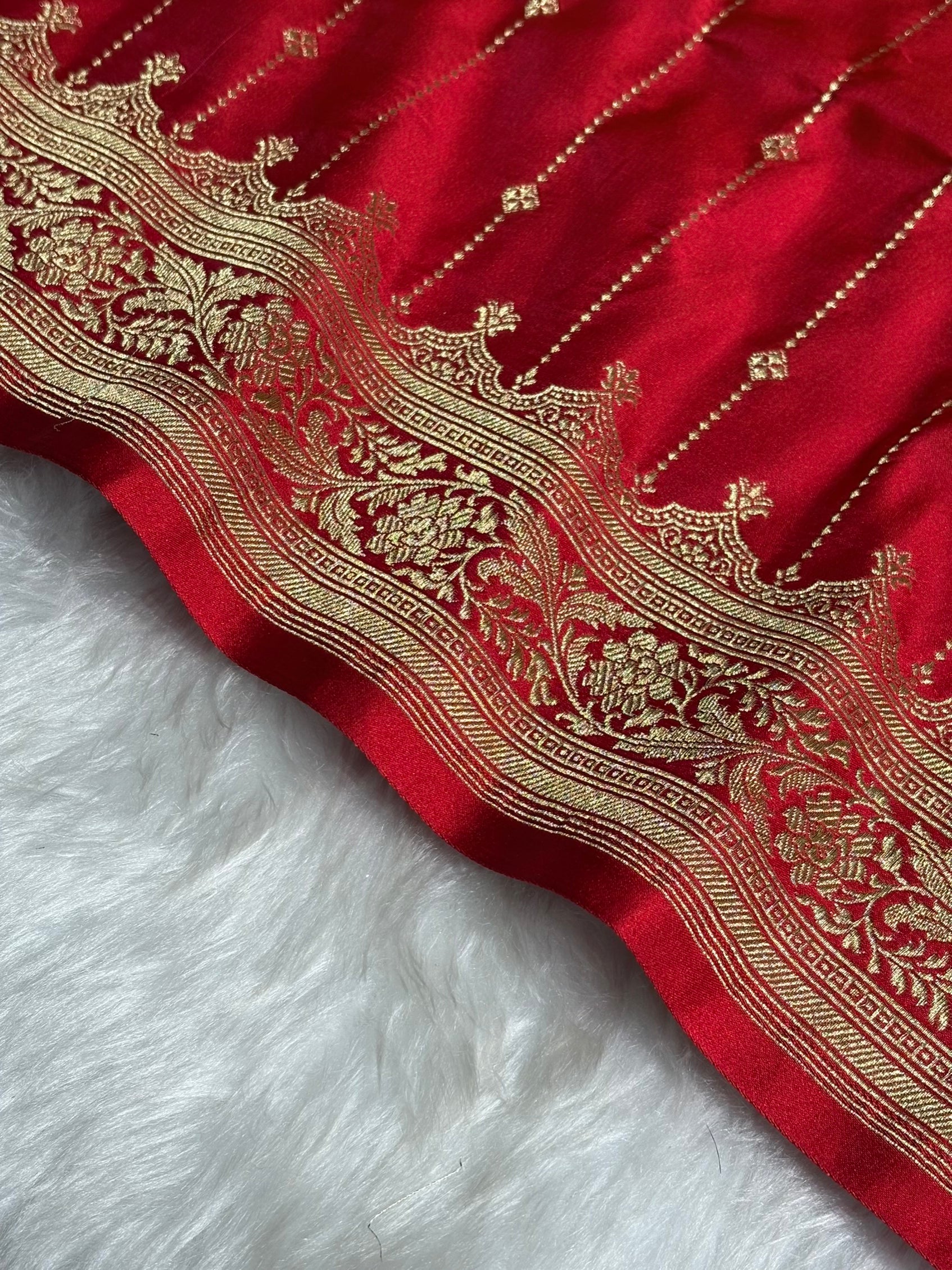 Bridal Red Shades Satin Katan Silk Saree SK63
