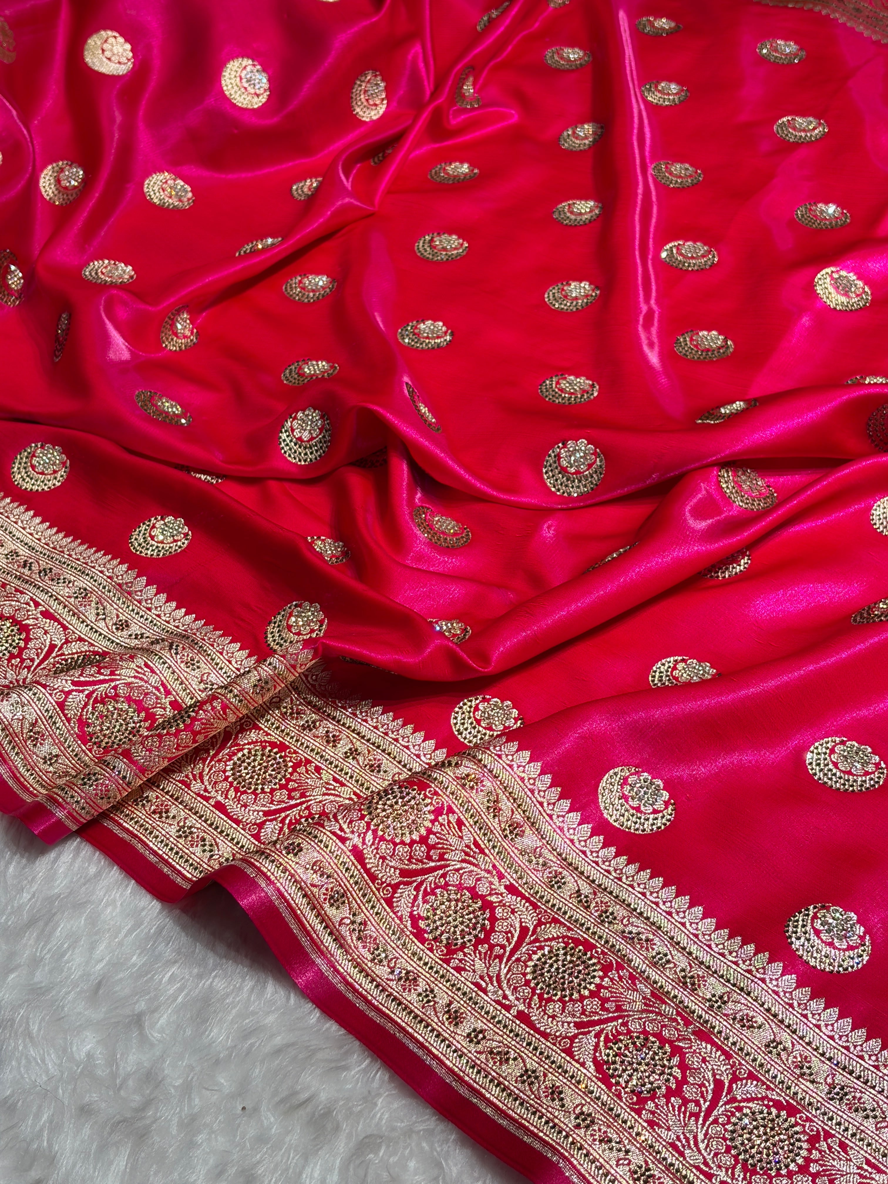 Chand Tara Cross Rani Boota With Traditional Banarasi Swarovski Work BSS04 (R)