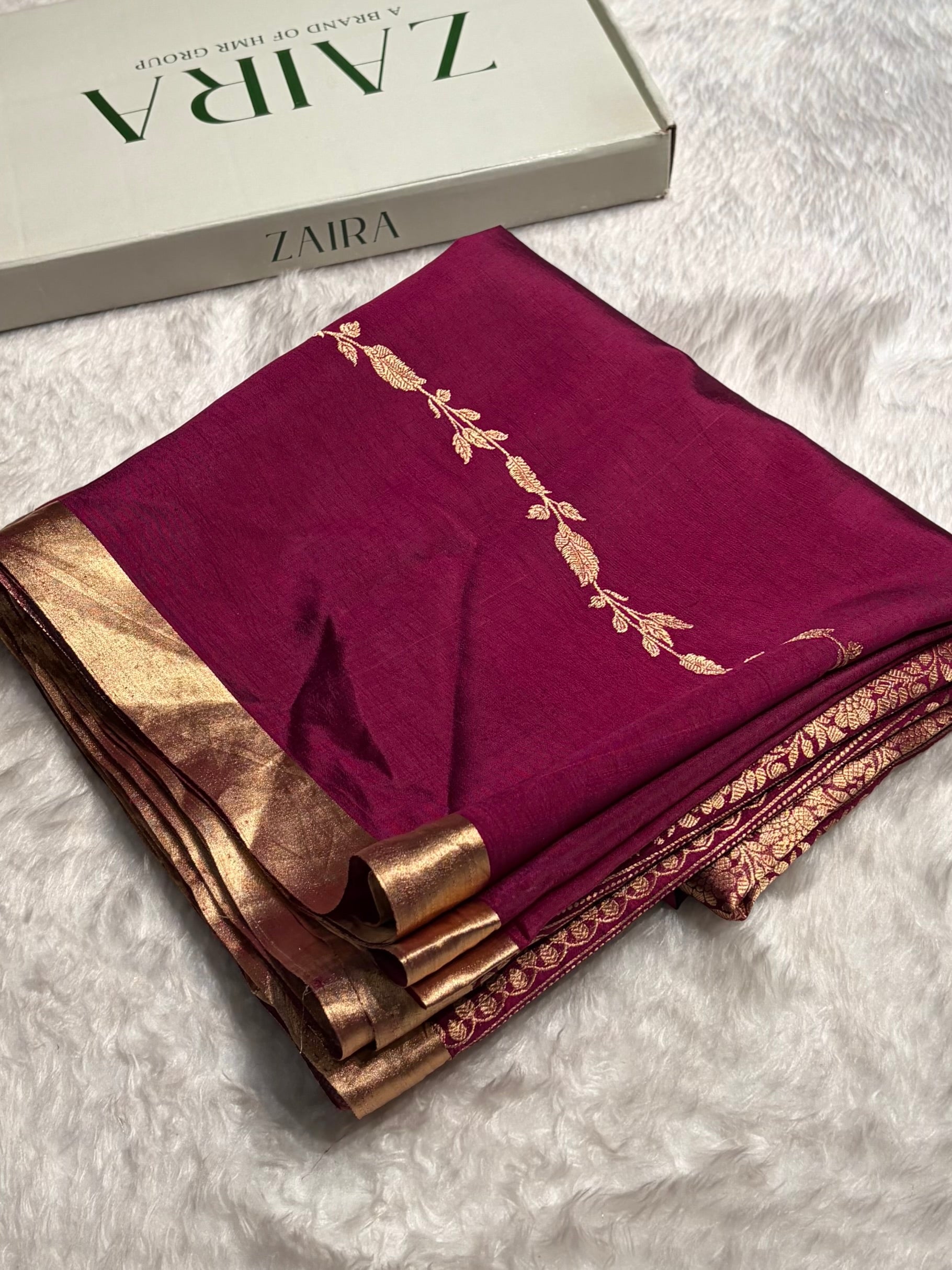 Wine Shades Handwoven Pure Raw Mango Silk RM-39