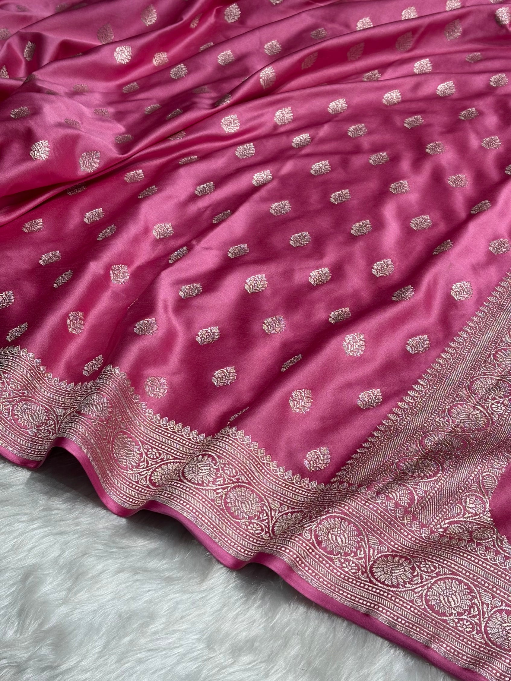 Blush Pink Shade Boota Mashru Silk Saree MS17