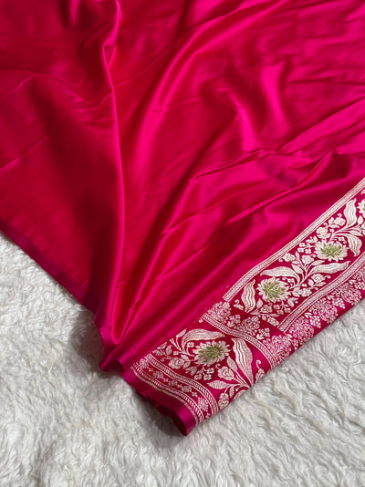 Cross Rani Shades Banarasi Boota Pattern Minakari Floral Mashru Silk Saree MSM-121