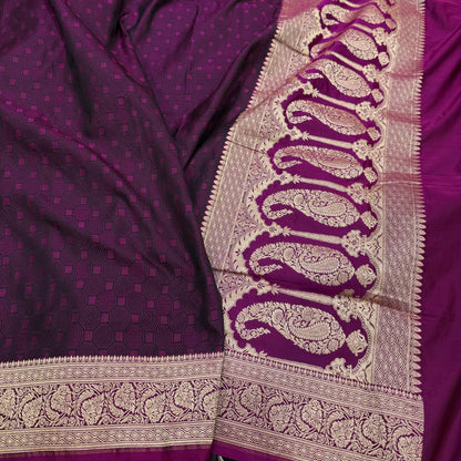 Wine Tanchoi Mashru Silk Saree