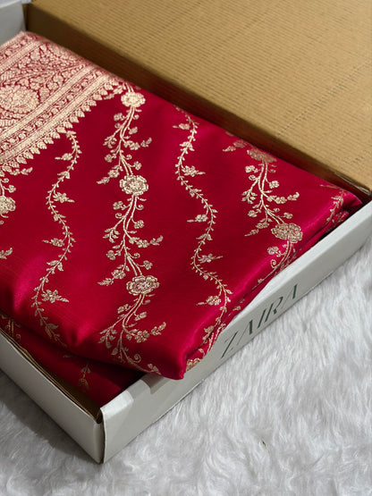 Satin Silk Cross Pattern in Cross Rani Shades SS37