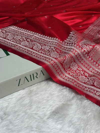 Red Shades Booti Mashru Silk Saree MCS64