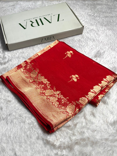 Red Shades Handwoven Pure Paper Silk RM-55