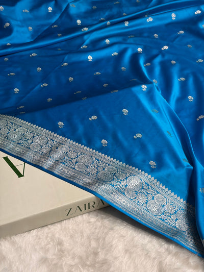 Firozi Shades Booti Mashru Silk Saree MCS73