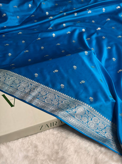 Firozi Shades Booti Mashru Silk Saree MS73