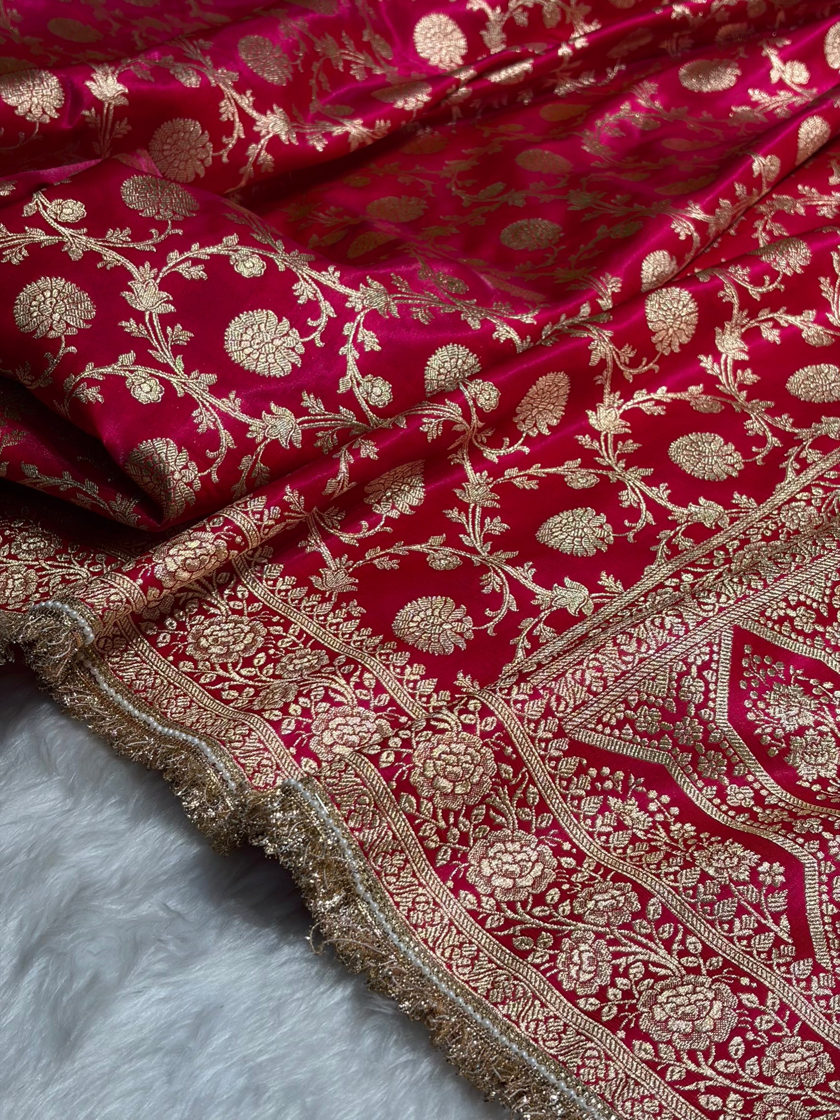 Cross Rani Satin Silk Saree with Gota Patti SSGP15