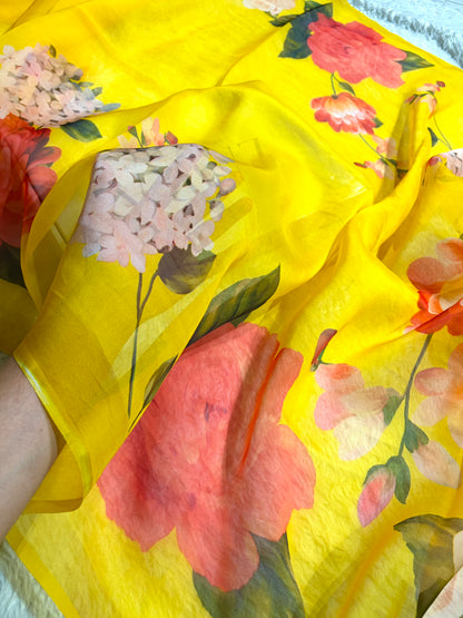 Organza with Pastel Multicolor Florals r POP21