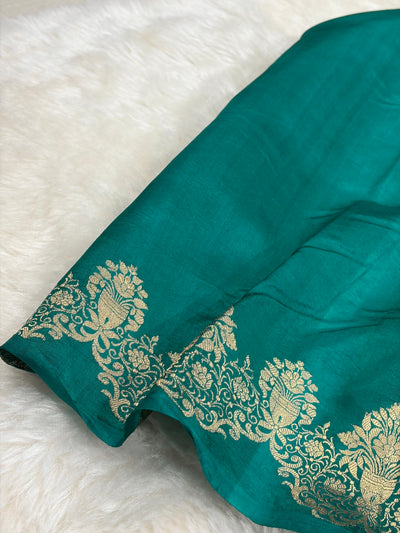 Banarasi Rama Shades Minakari Boota Handwoven Pure Paper Silk RM-79