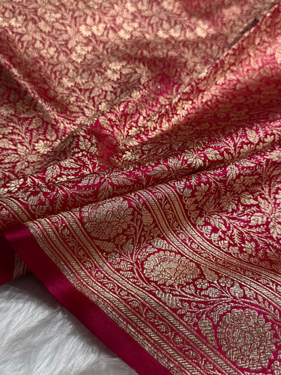 Rani Shades Brocket Satin Silk Saree Banarasi Saree Shades SS30