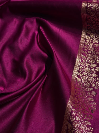 Wine Floral Booti Katan Silk Saree SK23