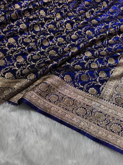 Banarasi Bridal Royal Blue Jaal with Swarovski Stone BSS13 (E)