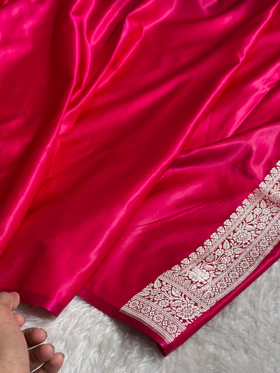 Rani Shades Banarasi With Floral Border Mashru Silk Saree MSM-127