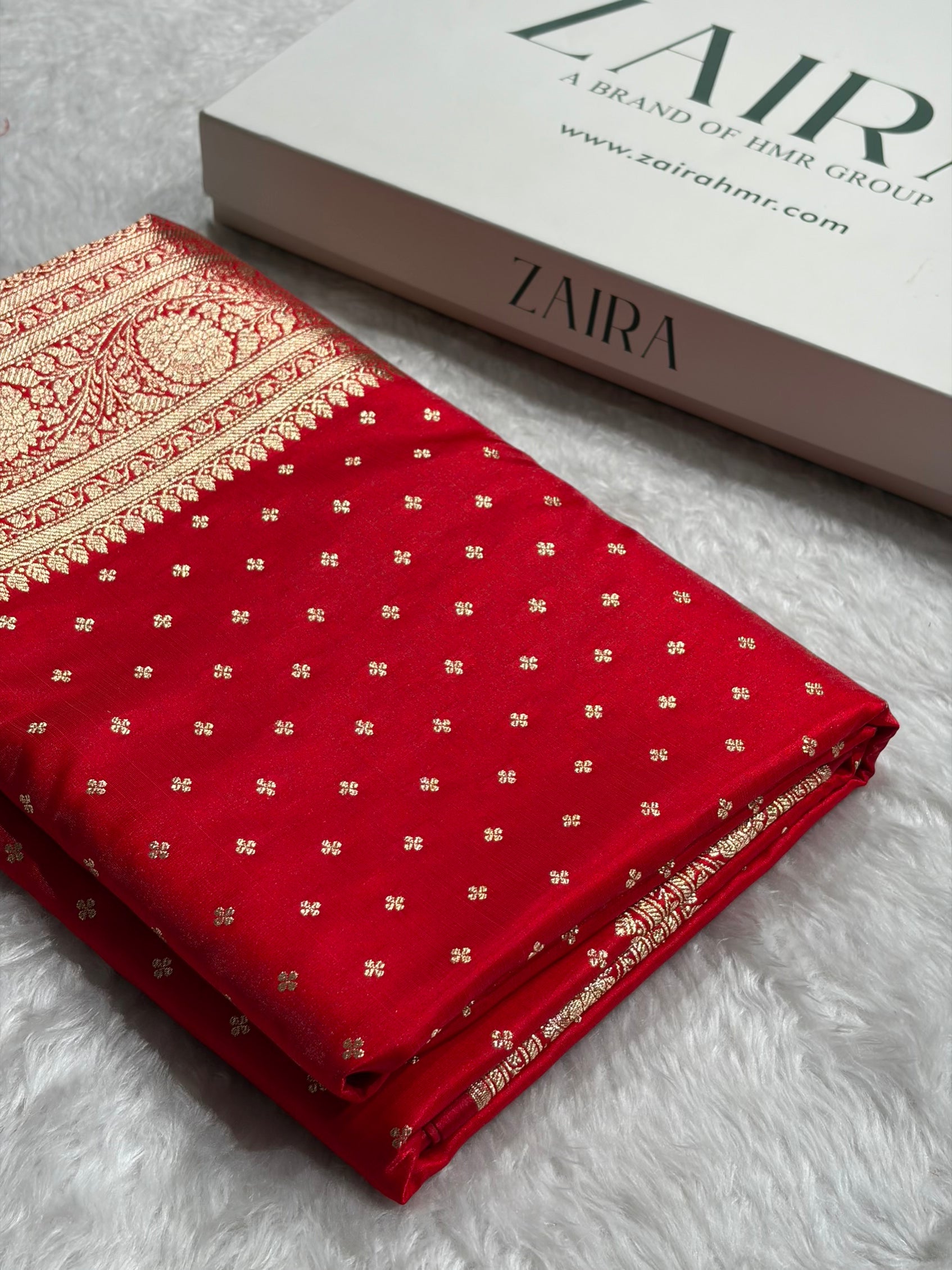 Banarasi Red Shades Booti Pattern Banarasi Satin Silk Saree SS53