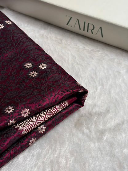 Garnet Shades Tanchoi Motif Mashru Silk Saree MST-12