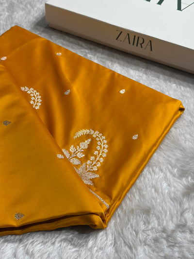Mustard Shade With Booti Pattern Mashru Silk Saree