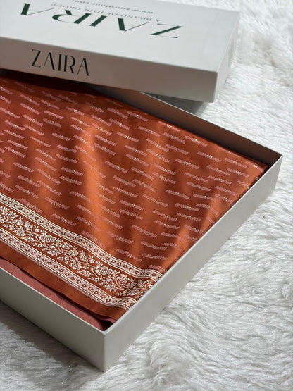 Rust Shades Tanchoi Motif Mashru Silk Saree MST-16
