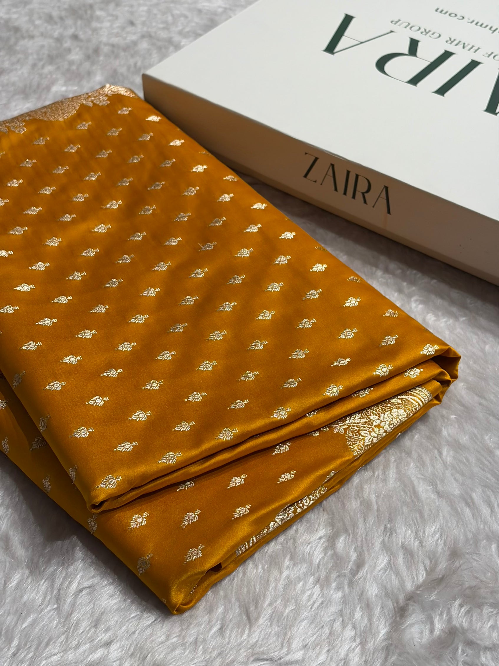 Mustard Shade With Booti Pattern Mashru Silk Saree