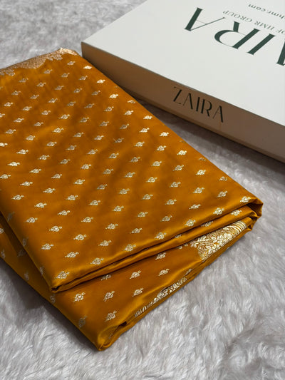 Mustard Shade With Booti Pattern Mashru Silk Saree