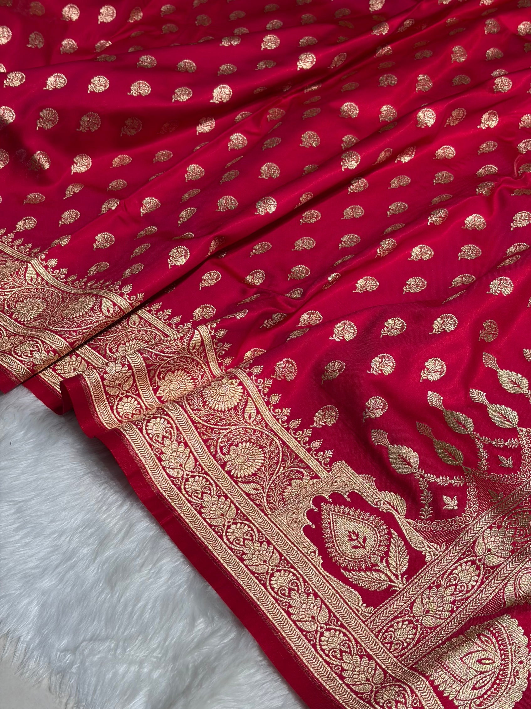 Satin Silk Booti in Cross Rani Shades