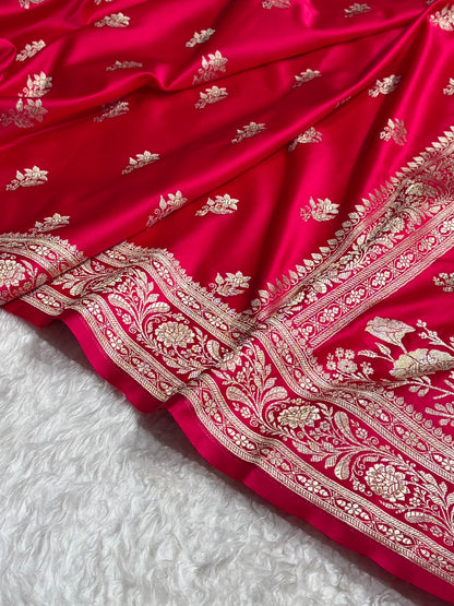 Cross Rani Shades Banarasi Boota Pattern Floral Mashru Silk Saree MSM-120
