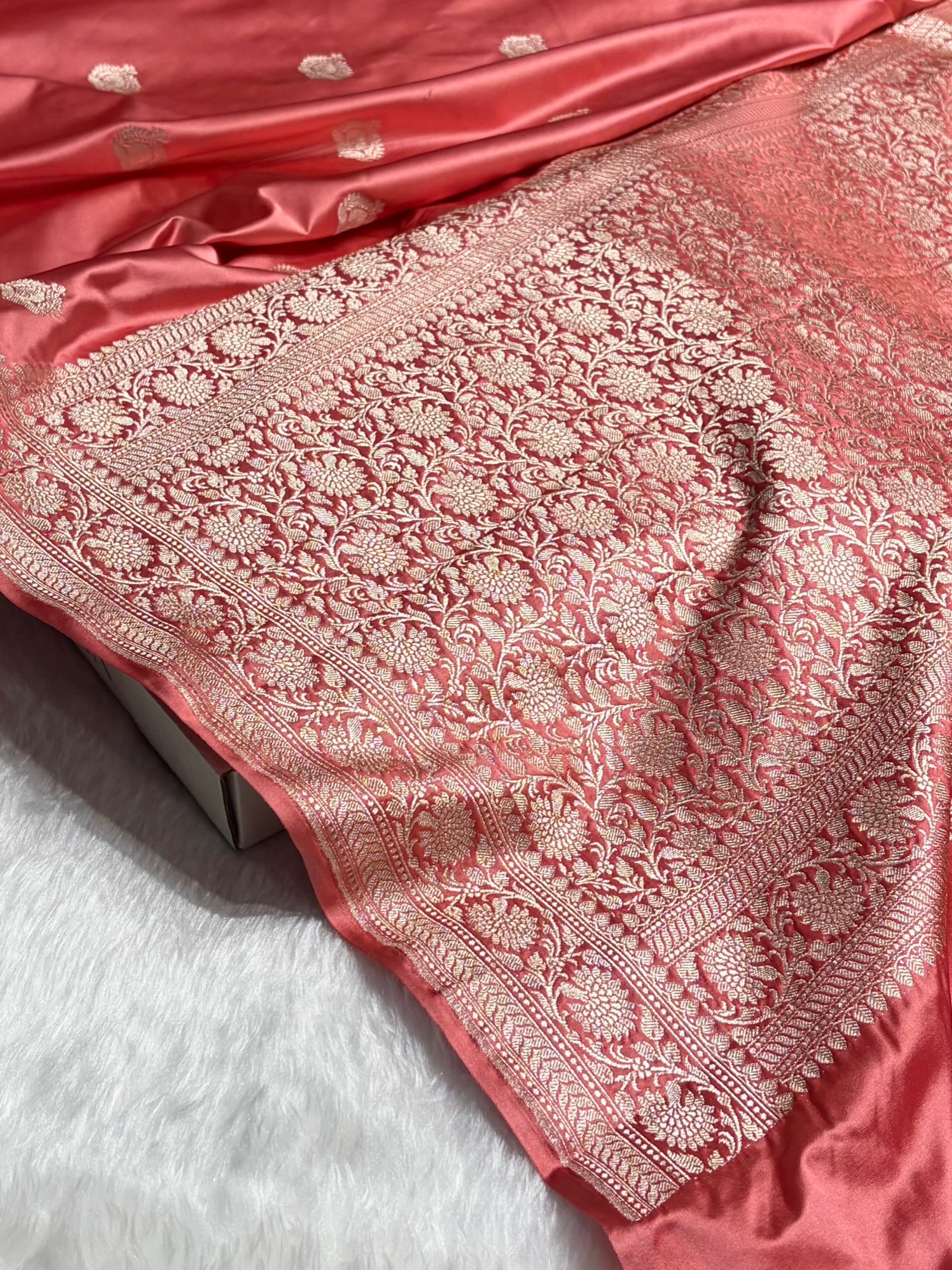 Peach Shades Boota Mashru Silk Saree MS16