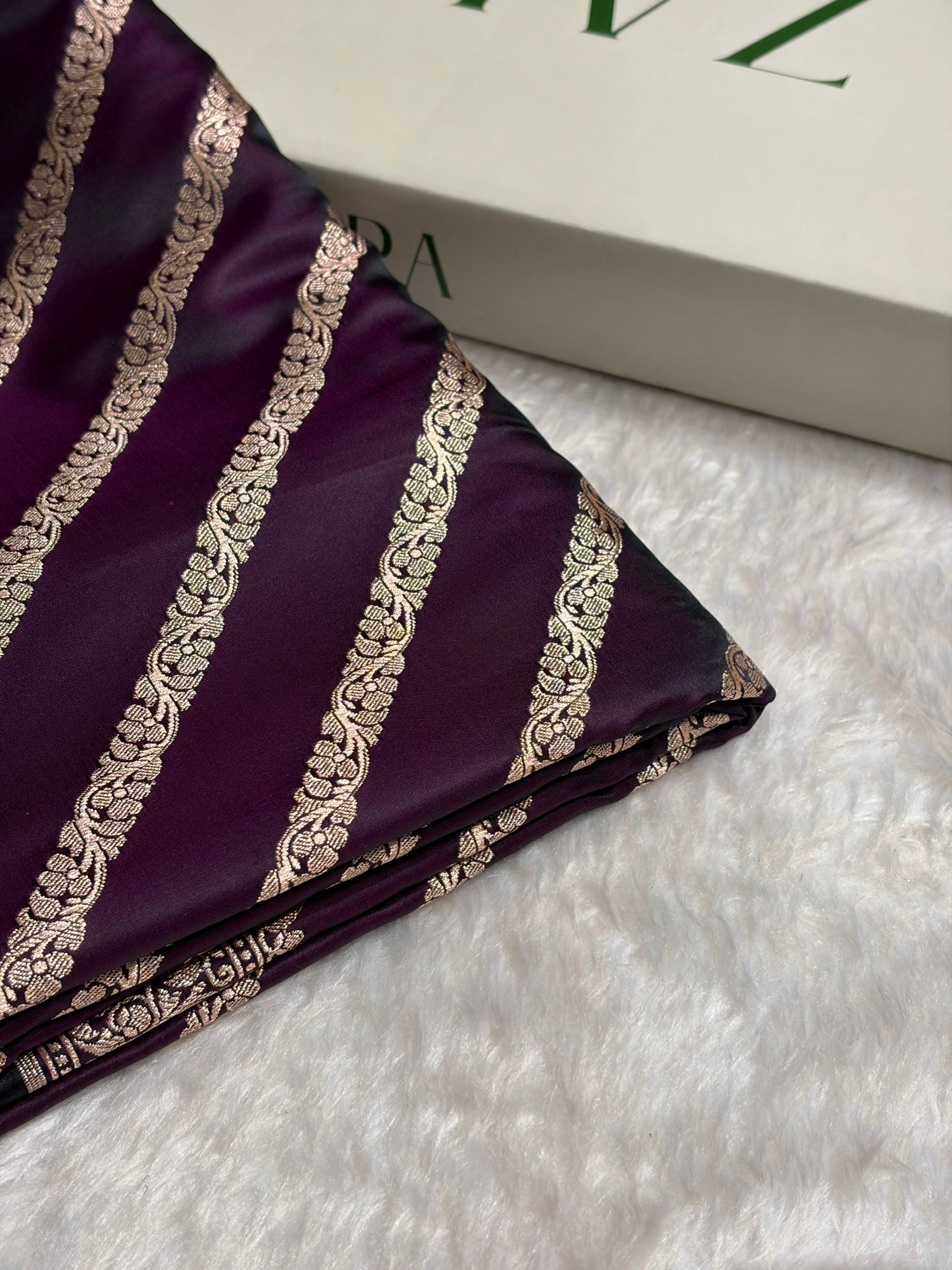 Cross Wine With Floral Border Mashru Silk Saree MSM-98