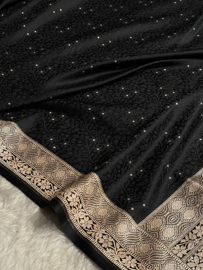 Black Shades Tanchoi Motif Mashru Silk Saree MST-15