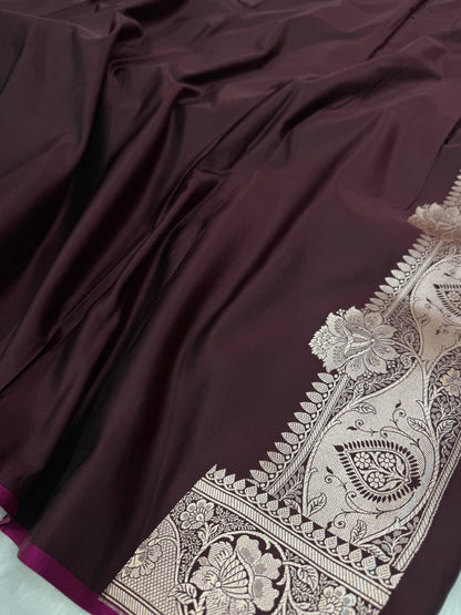 Chocolate shades Mashru Silk Saree for Festive Seasons