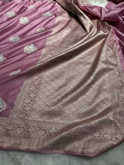 BlushPink Minakari Boota Mashru Silk Saree MCS35
