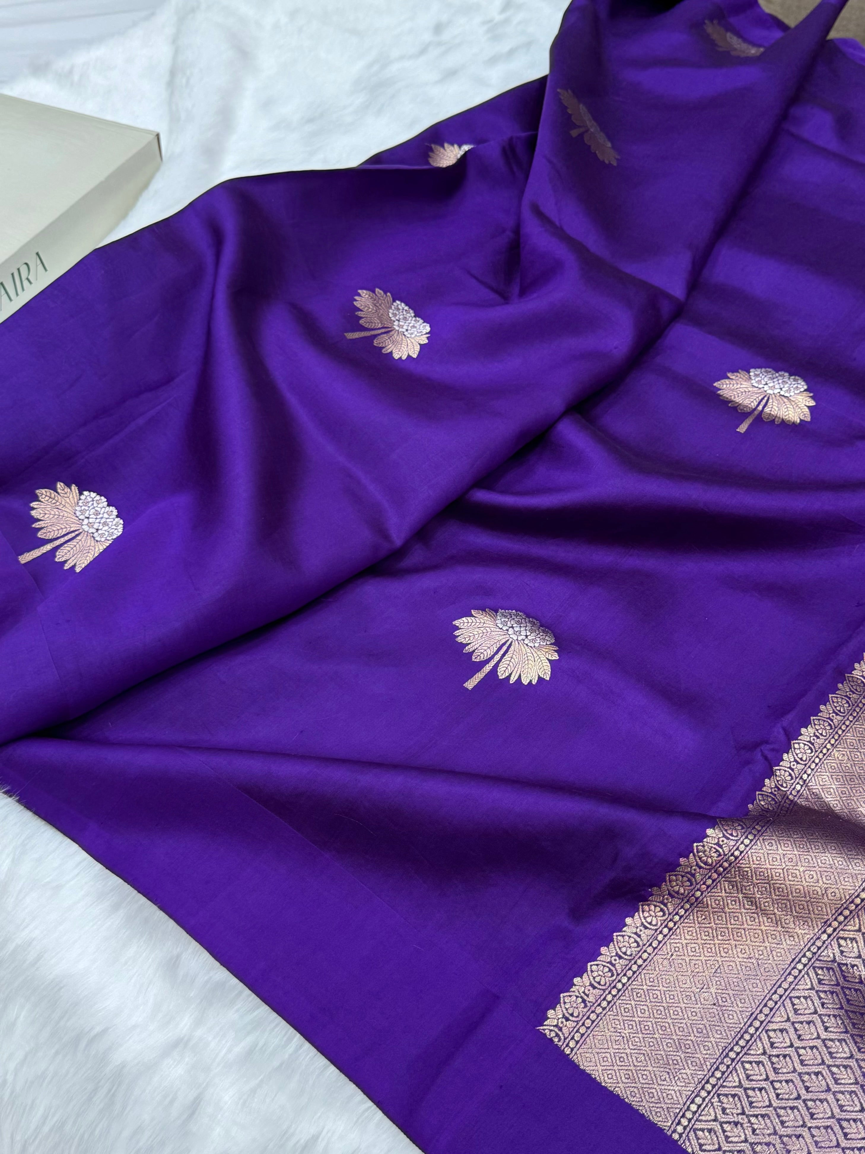 Purple Shades Meena Boota Handwoven Raw Mango Silk RM-43