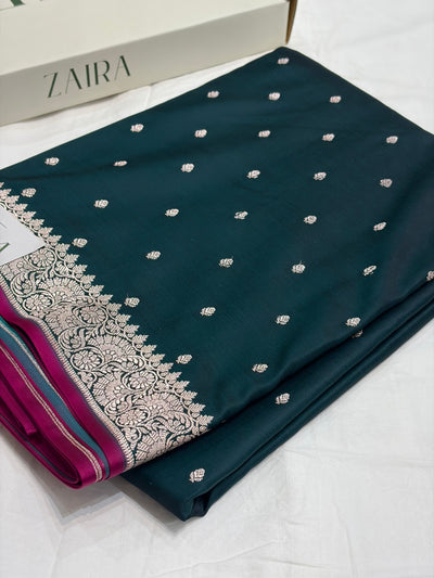 Wine Shade With Booti Pattern Mashru Silk Saree