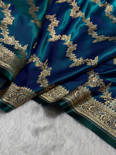 Bridal Peacock Cross Satin Silk with Swarovski Stone Work BSS35