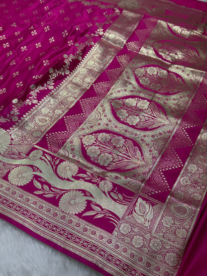 Rani Banarasi Floral Motif Katan Silk Saree