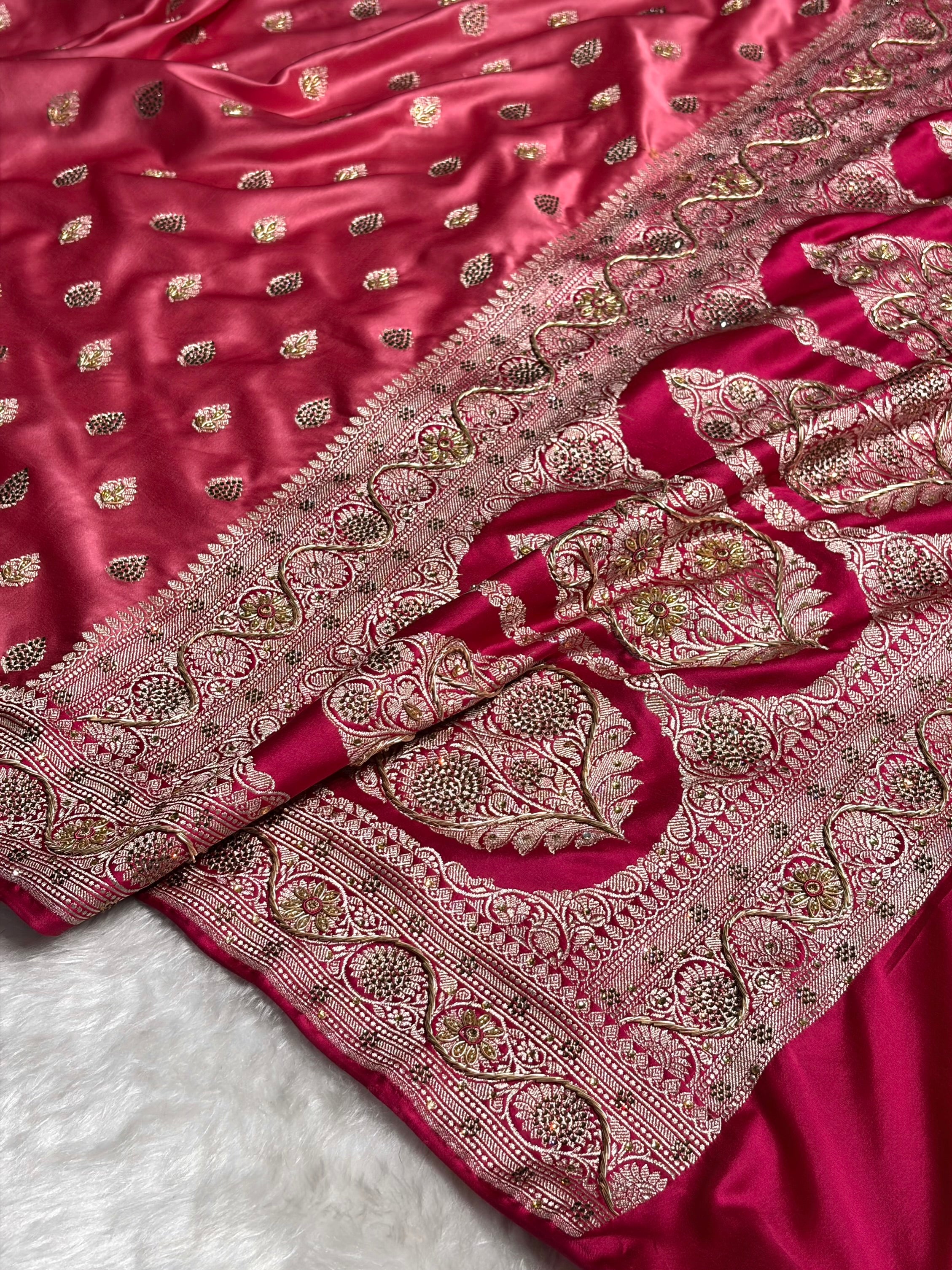 Blush Baby Pink Shade Mashru Silk Boota BMS17