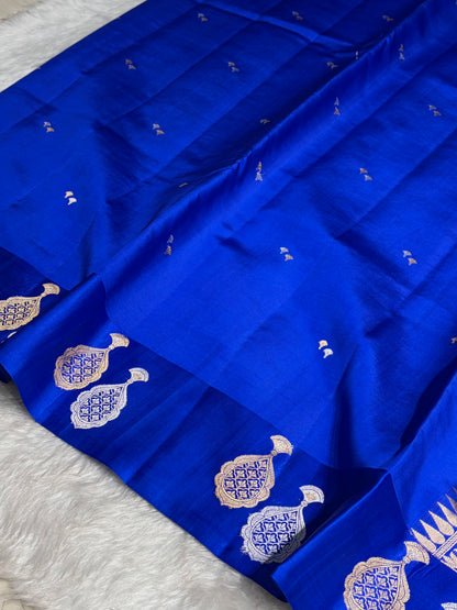 Royal Blue Shades Handwoven Pure Raw Mango Silk RM-60