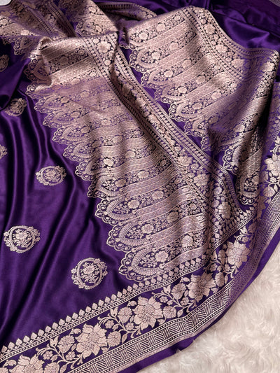 Purple Boota Mashru Silk Saree MCS24