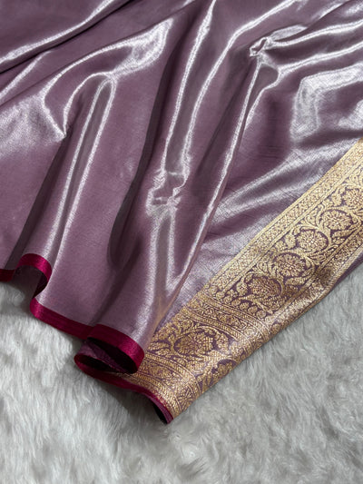 Banarasi Grape Shades Booti satin Silk Saree SS01