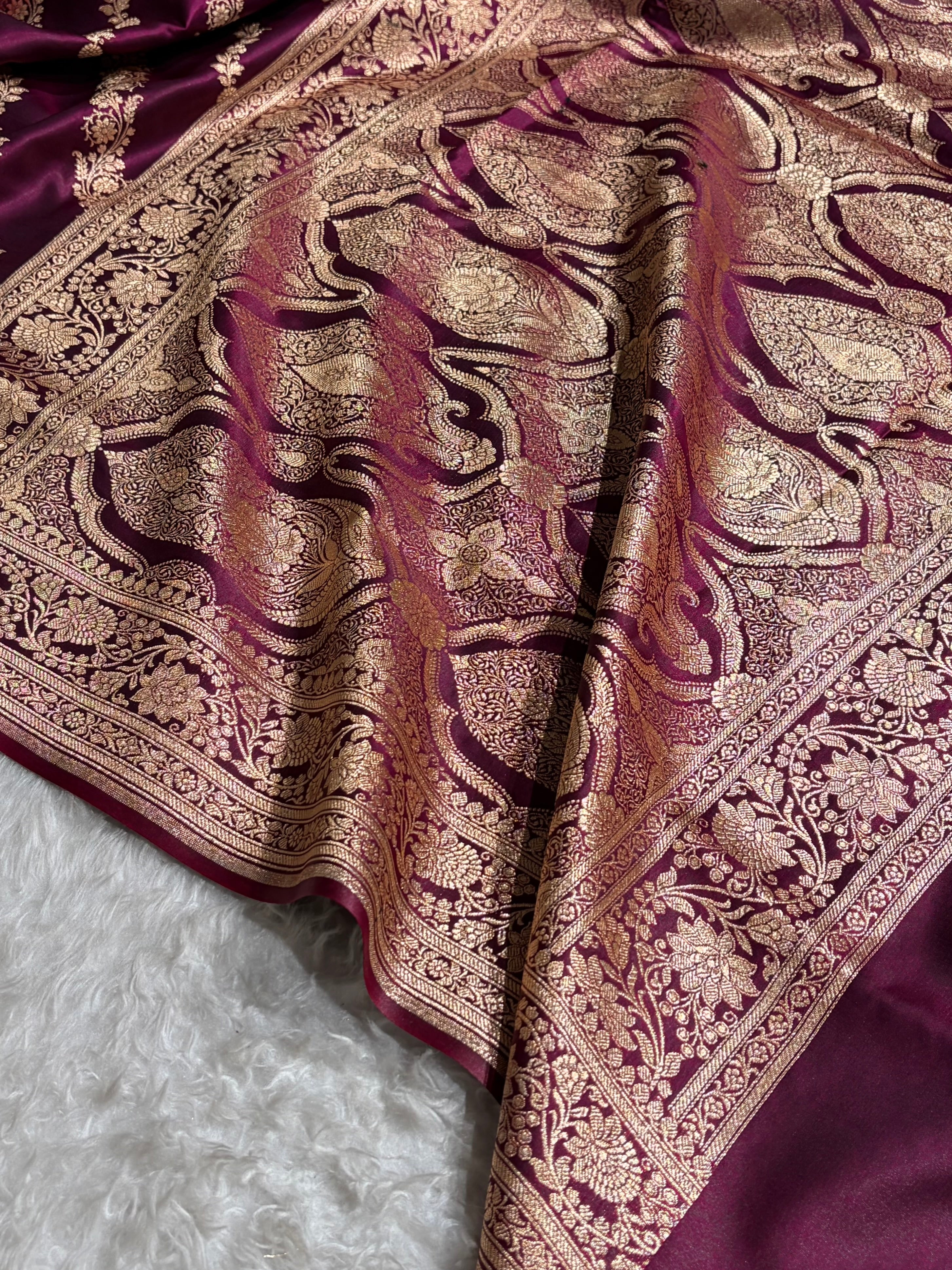 Ultra Light Weight Satin Silk Wine Cross SS10