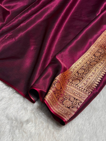 Ultra Light Weight Satin Silk Cross in Dark Wine Shades SS11