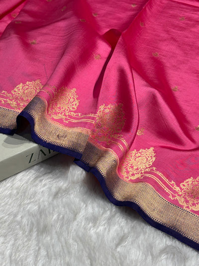 Dusty Pink with Purple Shades Handwoven Pure Paper Silk RM-59